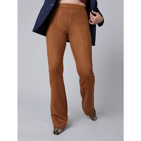 SPANX Pants - SPANX Faux Suede Flare Pants Caramel Brown Womens 2X